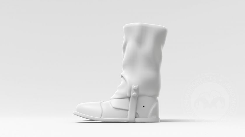 Vysoké kožené boty, 3D model k tisku pro loutku