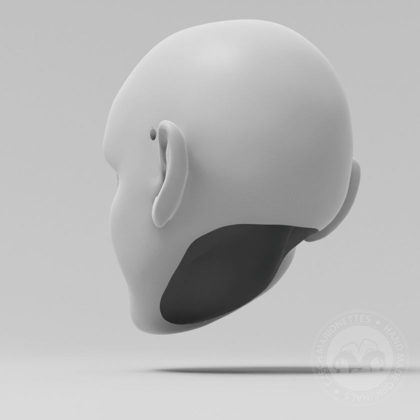 Malá Holčička, 3D model hlavy pro 60cm loutku, stl pro 3D tisk