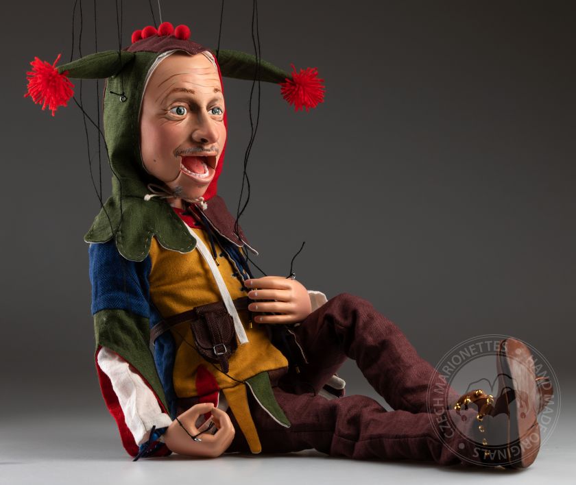 Homme médiéval en costume de bouffon - Marionnette sur mesure