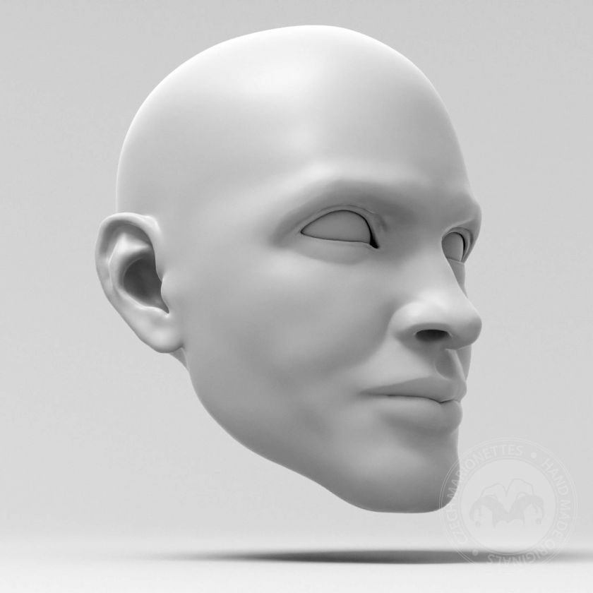 Námořník 3D Model hlavy, pohyblivé oči, pro 3D tisk