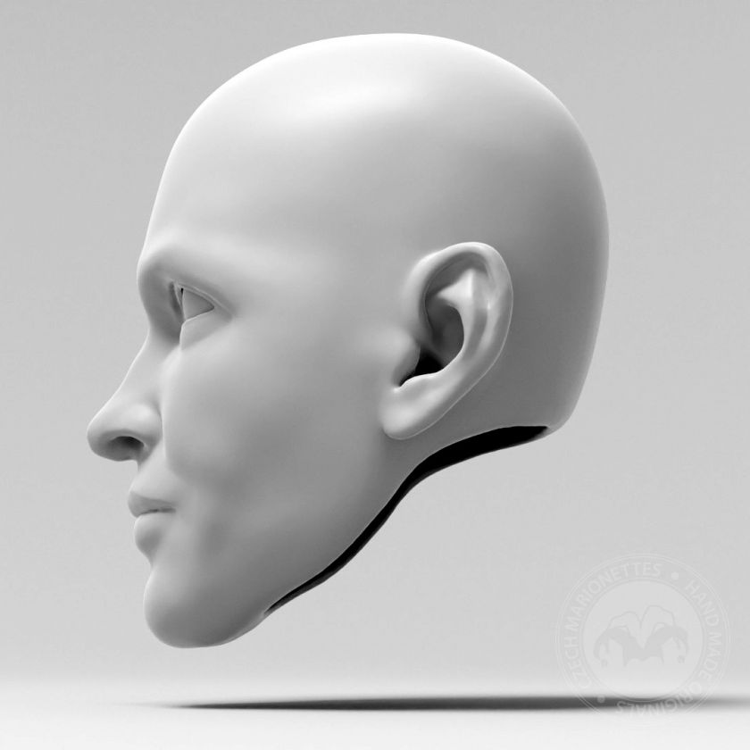 Modello di testa Sailor 3D, occhi mobili, per stampa 3D