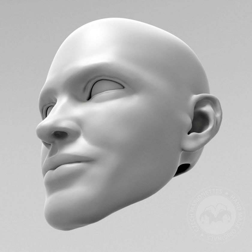 Matroos 3D hoofdmodel, beweegbare ogen, voor 3D afdrukken