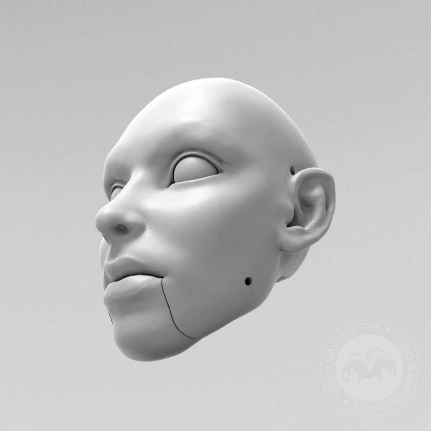Denise Vanity Matthews, 3D hoofdmodel, bewegende ogen en opengaande mond) voor 3D printen