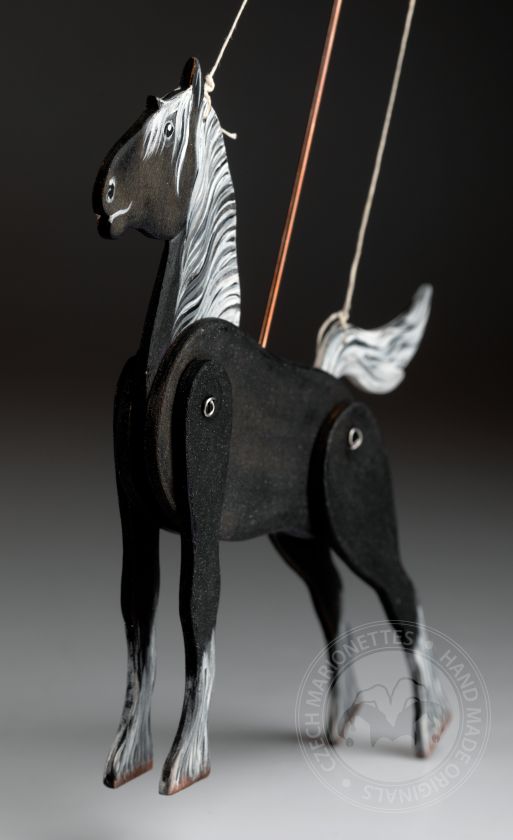 Cheval Noir - Marionnette Décorative