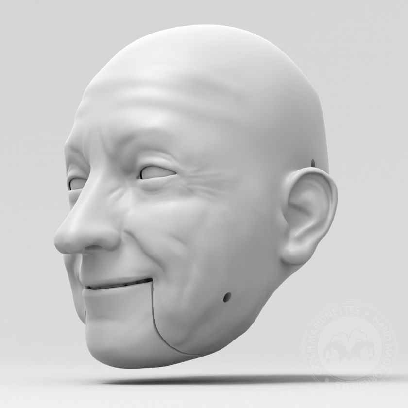 Modello 3D di testa di uomo per stampa 3D