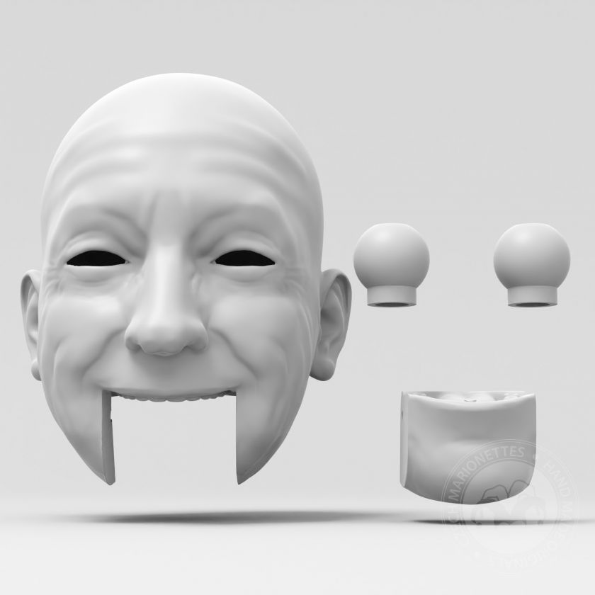 Modello 3D di testa di uomo per stampa 3D
