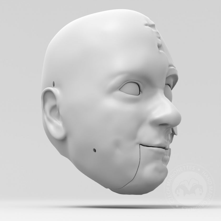 Horror boy, Modèle 3D tête pour impression 3D pour marionnette 60cm