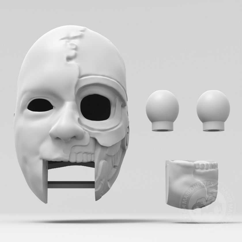 Horror Boy, 3D Modell Kopf für 3D Druck für Marionette 60cm