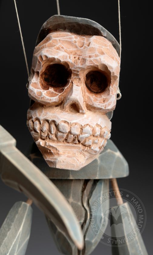Morte - Marionetta ceca in legno intagliata a mano