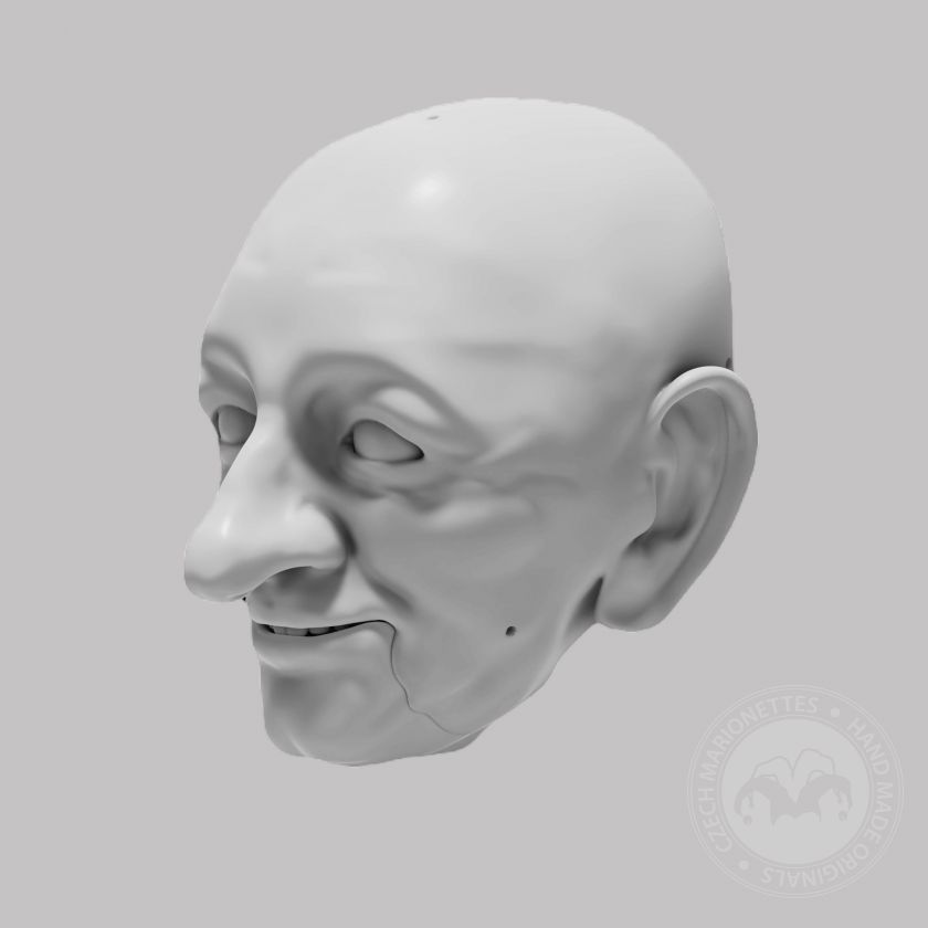 3D model of a man with a large nose for 3D printing