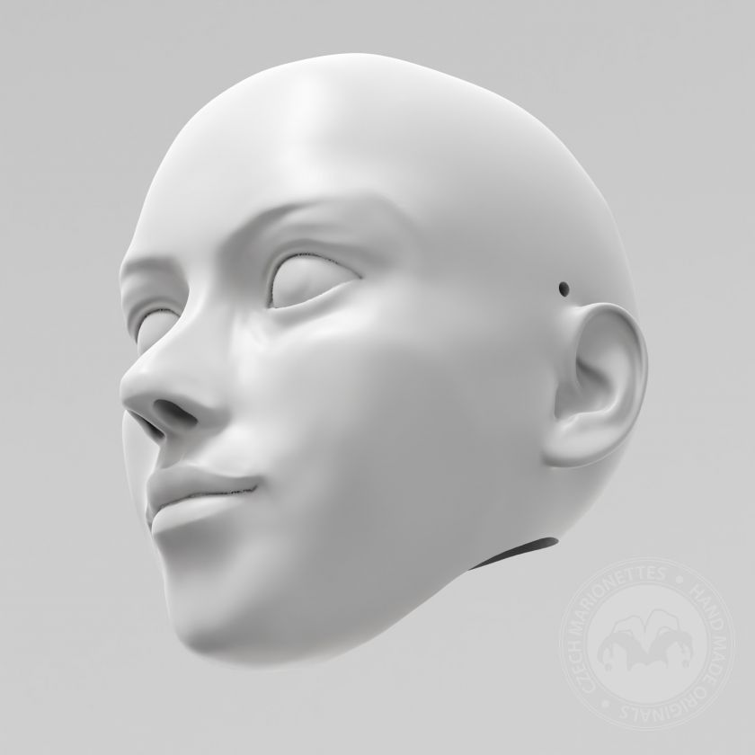 Modèle 3D de la tête de la danseuse