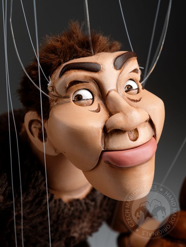 Höhlenmensch - Original handgeschnitzte Marionette