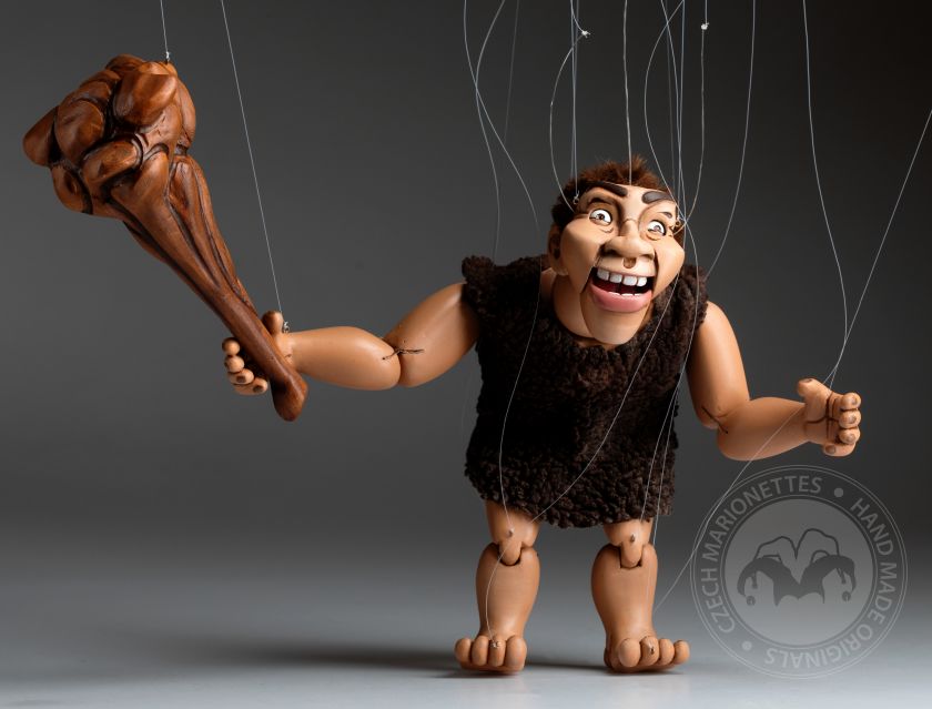 Höhlenmensch - Original handgeschnitzte Marionette