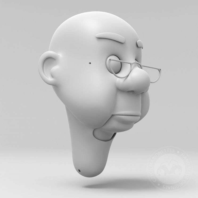 Mr. Bluster 3D Model hlavy pro 3D tisk