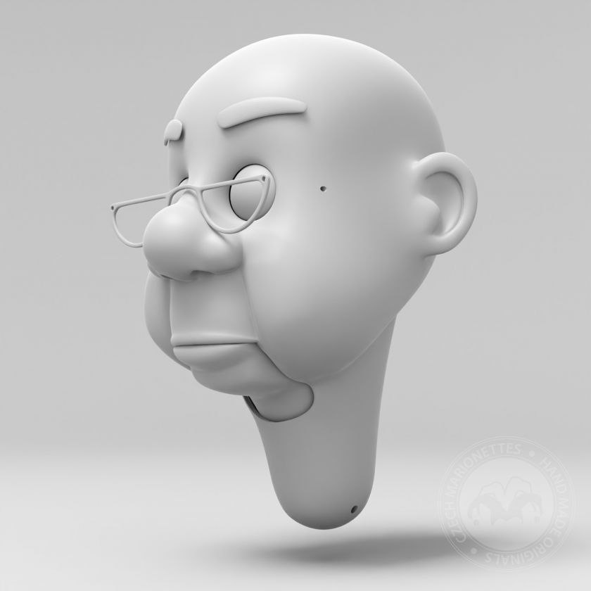 Mr. Bluster 3D Modell Kopf für 3D Druck