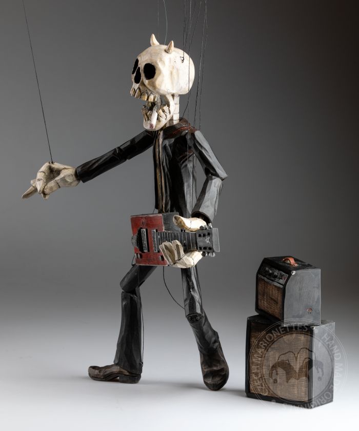 Rockstar - Marionnette en bois sculptée à la main