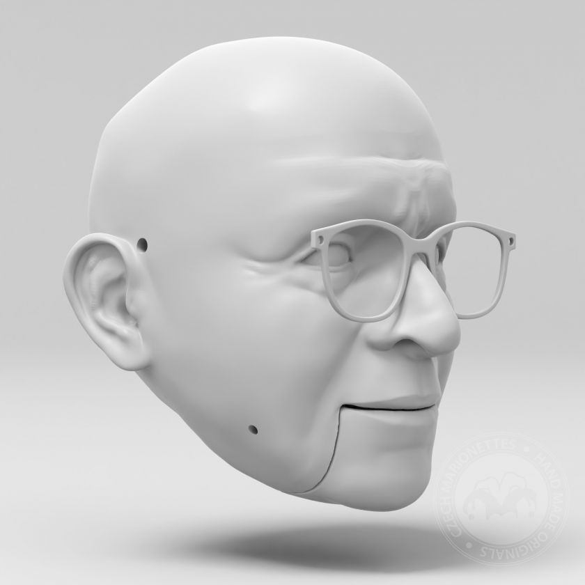 Modello 3D della testa del professore