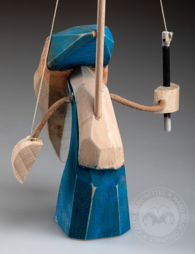Sorcier - marionnette debout en bois sculptée à la main