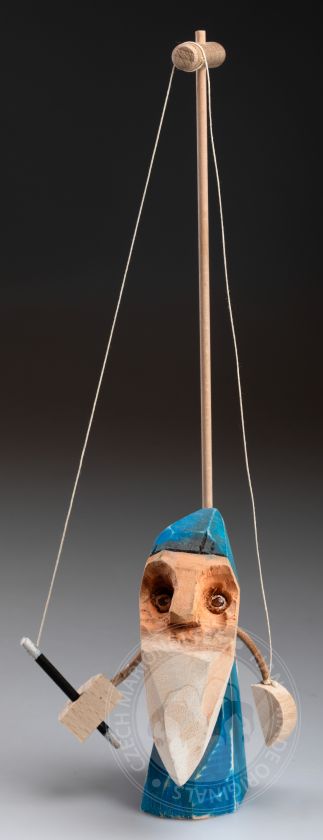 Sorcier - marionnette debout en bois sculptée à la main
