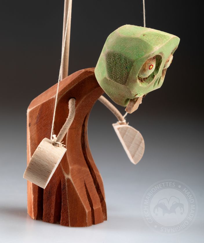 Zomie - Wooden hand-carved standing puppet
