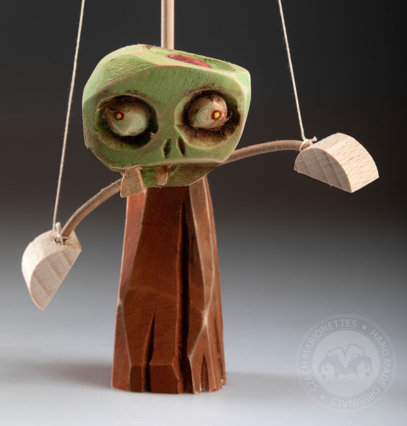 Zombie – Handgeschnitzte Stehpuppe aus Holz