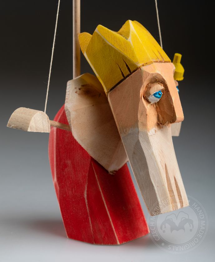 King - wooden hand-carved standing puppet