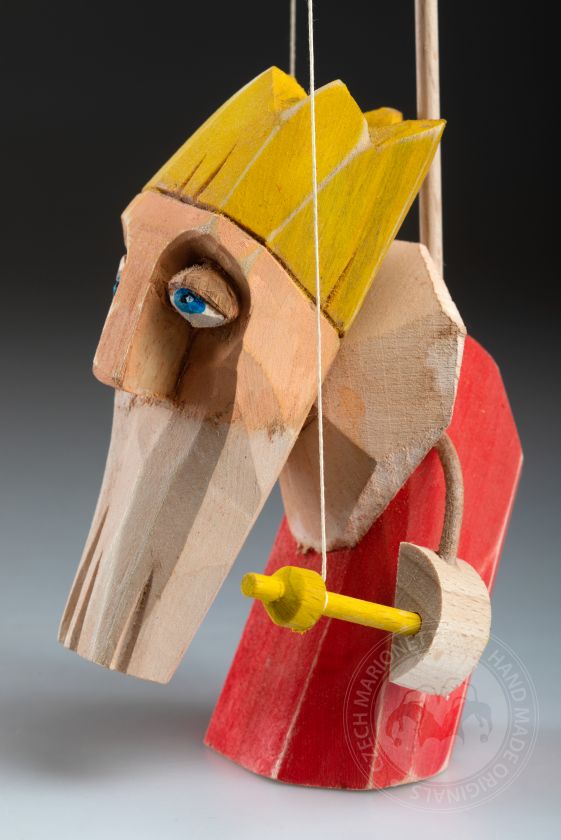 King - wooden hand-carved standing puppet