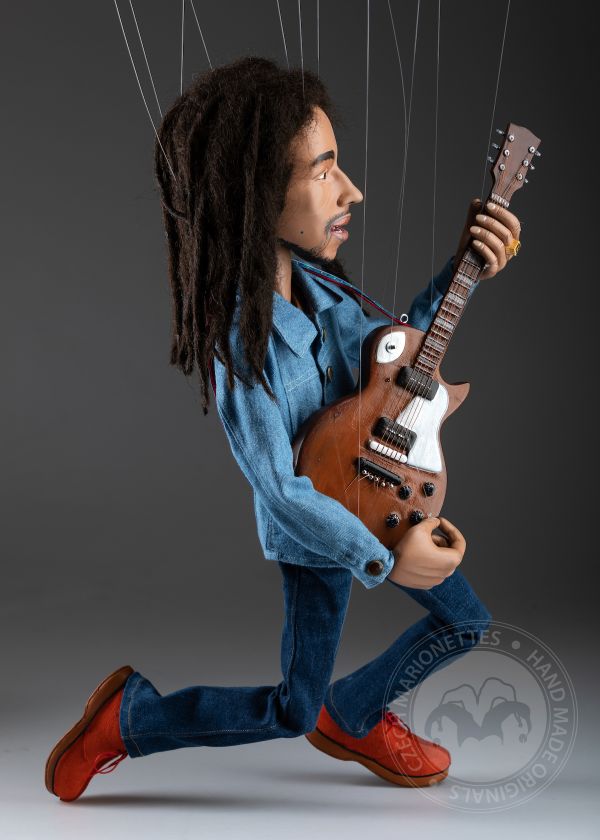 Bob Marley - profesionální loutka, pohyblivá čelist, 60 cm