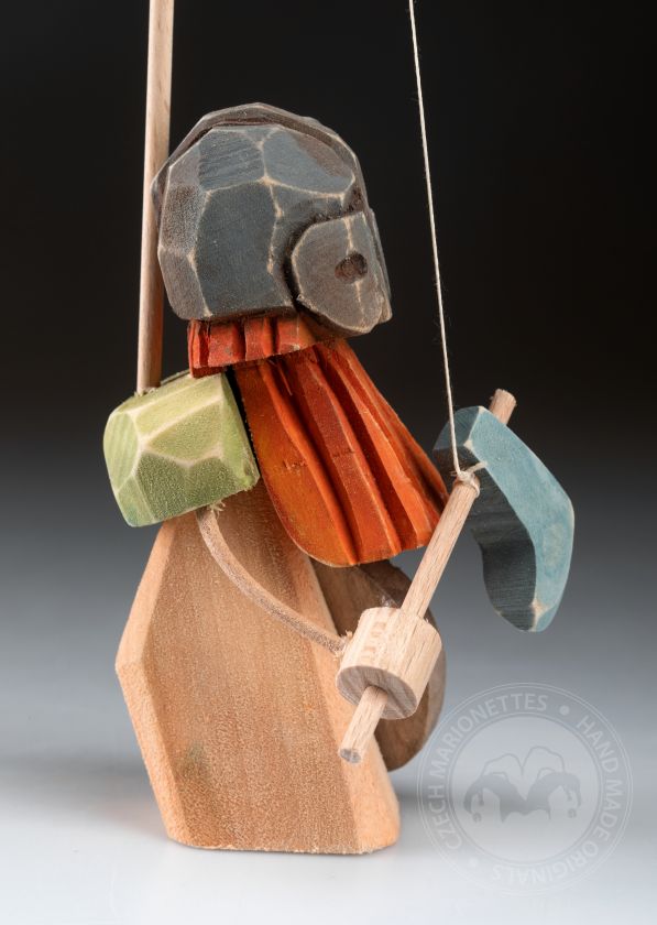 Viking - Wooden Hand-carved Standing Puppet