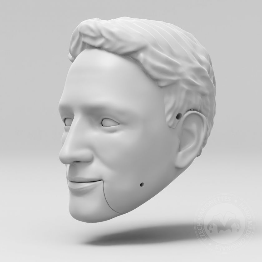 3D model hlavy mladého muže