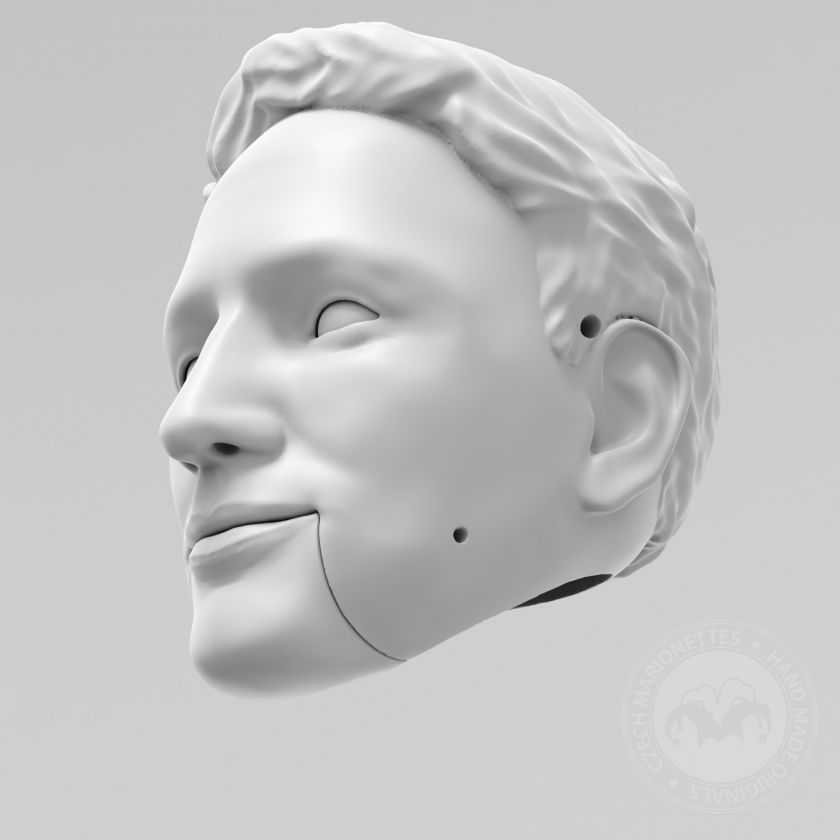 3D model hlavy mladého muže