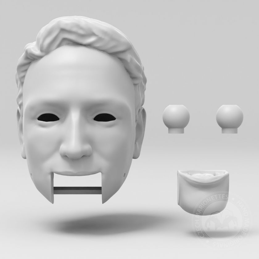 Modèle 3D de la tête d'un jeune homme