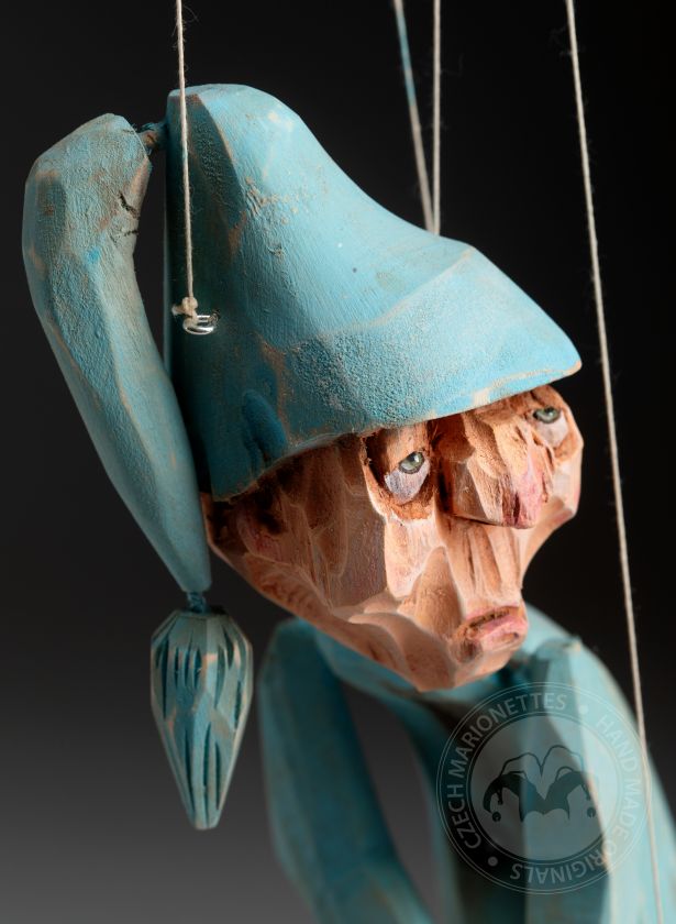 Sleepy - Marionnette tchèque sculptée à la main en bois