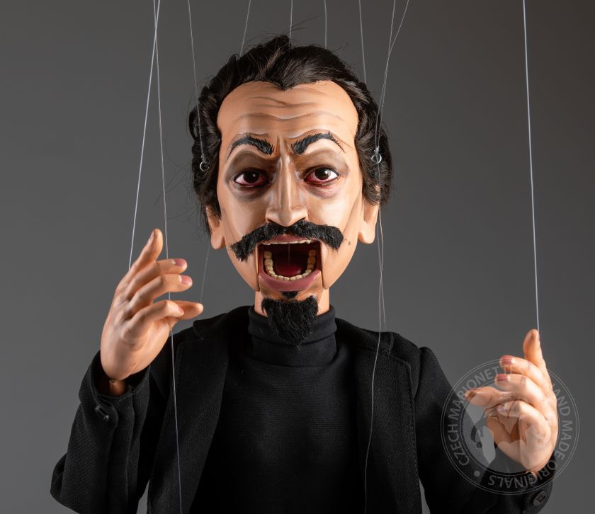 Teufel - Maßgefertigte Marionette, 60 cm groß, beweglicher Mund