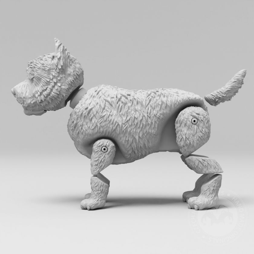 Hund Behaarte 3D Modell