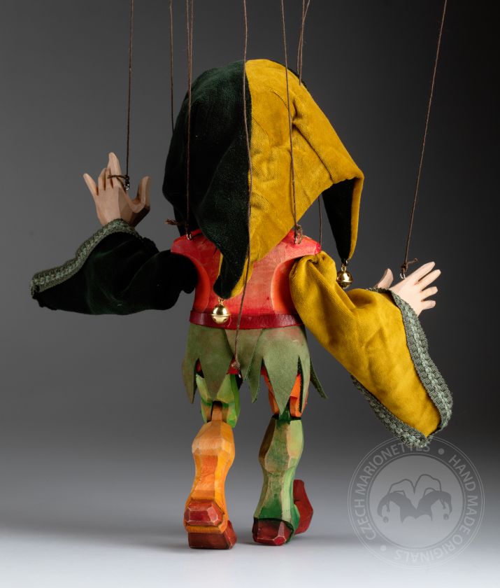 Jolly Jester - Hand-carved Marionette