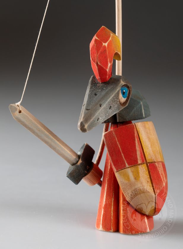 Knight - wooden hand-carved standing puppet