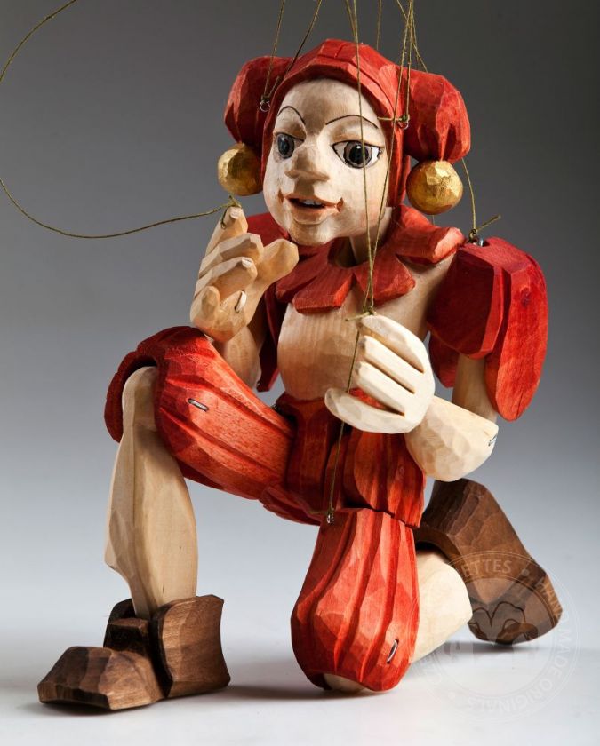 Jester Hand Carved Marionette (L Size)