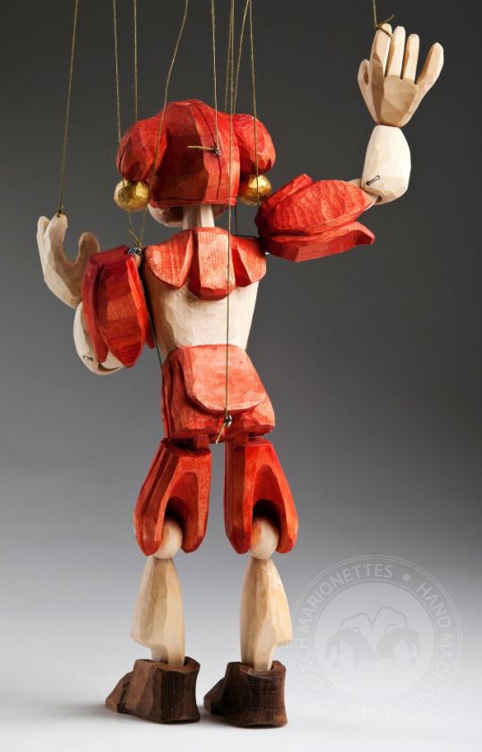 Marionnette sculptée à la main de bouffon (L)