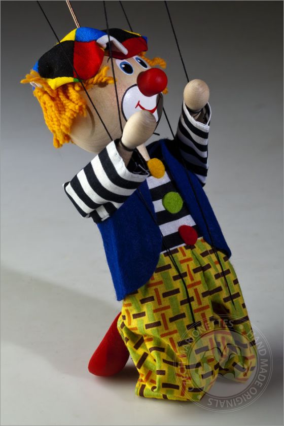 Coloured beret Clown Marionette
