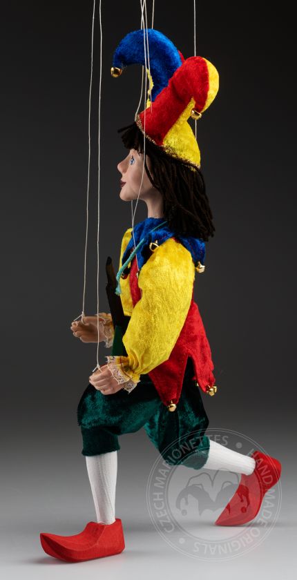 Jester With Lute - Czech Marionette Puppet