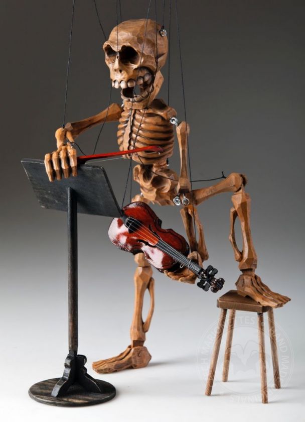 Knochenmann Geigenspieler Puppe