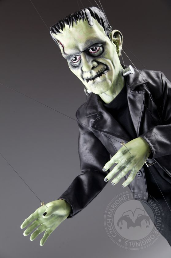 Frankenstein spooky marionette hand-carved from linden wood
