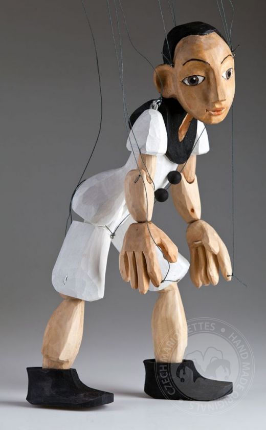 Pierot Hand Carved Czech Marionette