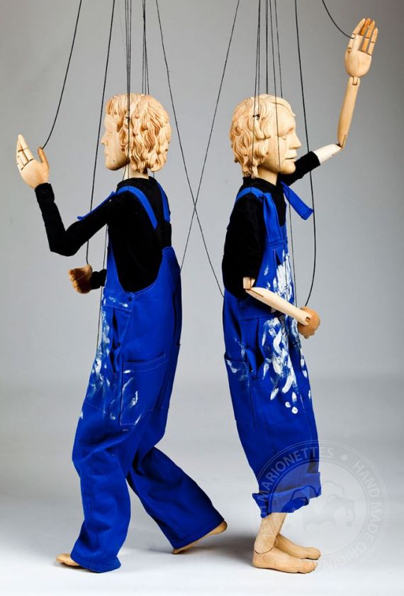 Marionettes de Jumeaux En Bois (le prix est pour 1 marionnette)
