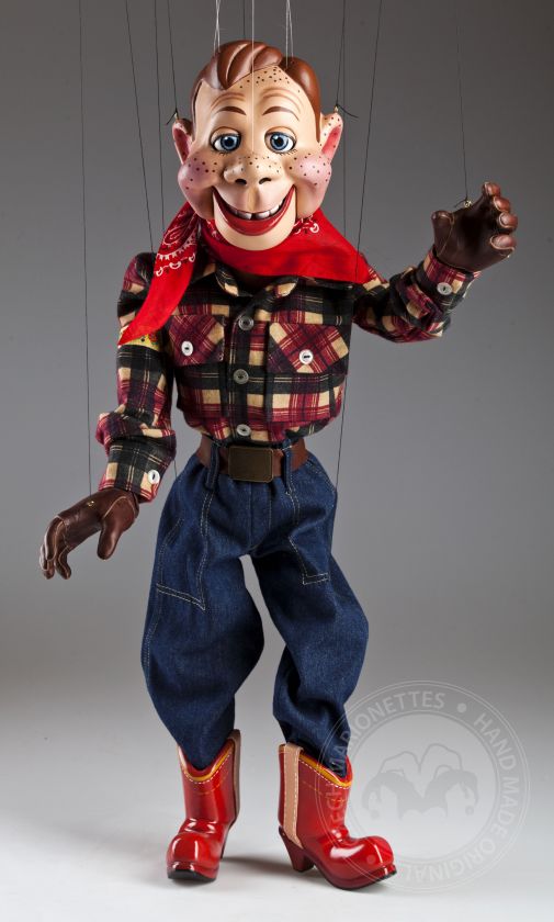Howdy Doody, Inspector and Mister Bluster! Replicas of famous puppets from the mid-twentieth century