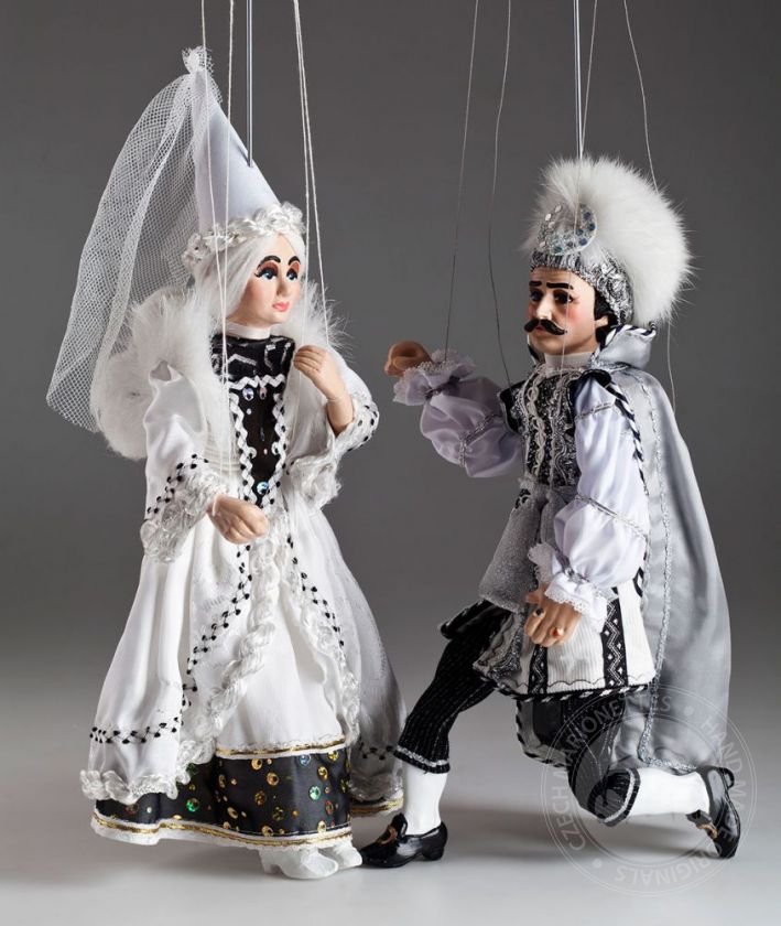 Black and White Couple Marionettes