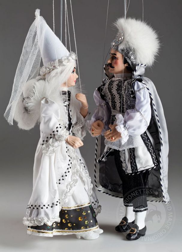 Black and White Couple Marionettes