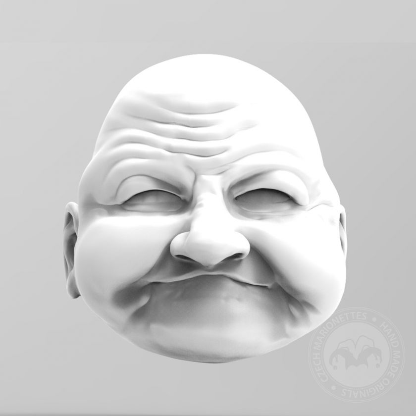 3D Model of a kind grandma's head for 3D printing