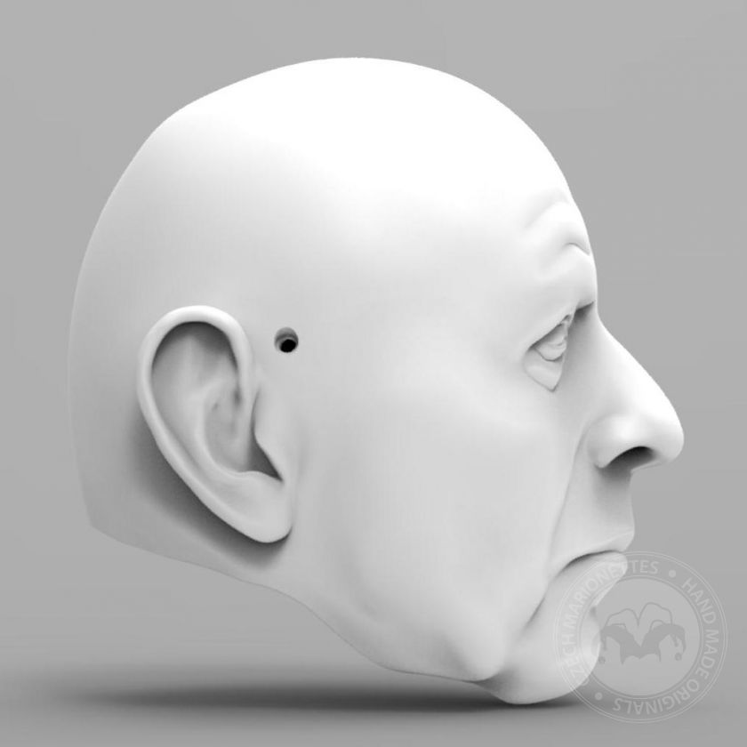3D modèle de la tête d'un vieil homme pour l'impression 3D